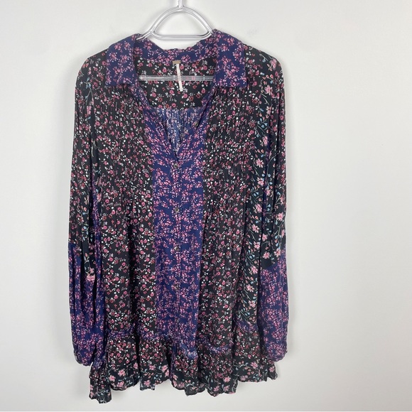Free People Lost In Your Floral Boho Printed Tunic Dress Size XS - Picture 2 of 11